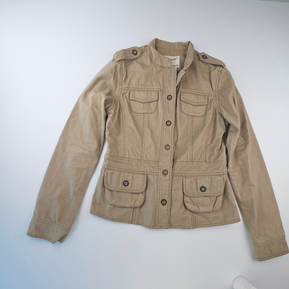 Aeropostale Tan Khaki Military Utility Jacket Y2K Safari Gorpcore Medium